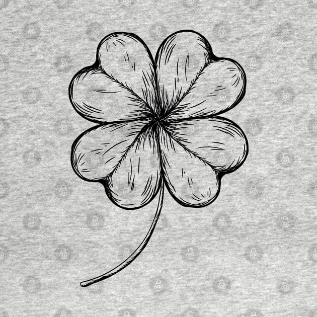 Irish Shamrock Four-leaf Lucky Clover by Nartissima